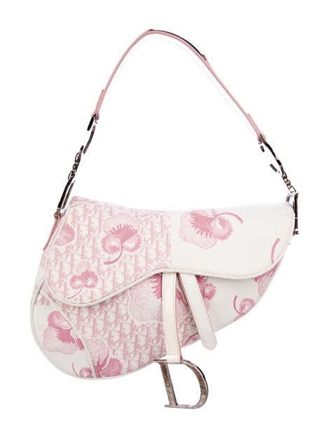 dior saddle bag pink floral|dior pink canvas saddle bag.